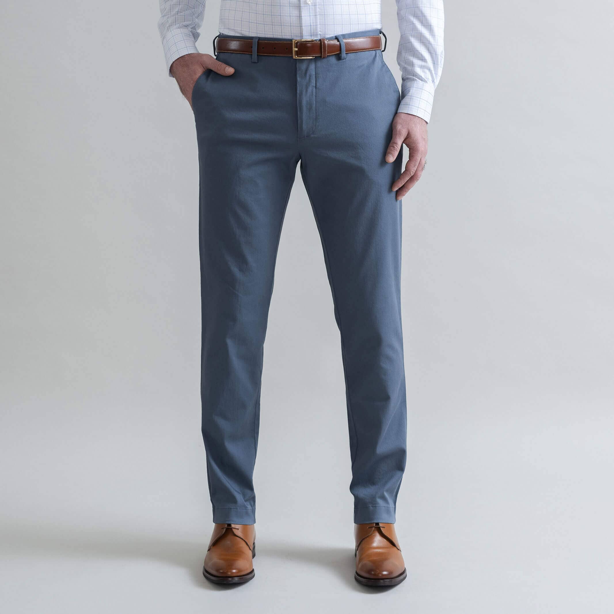 Slate blue chino pants men's Richmond fit - cotton twill custom pant