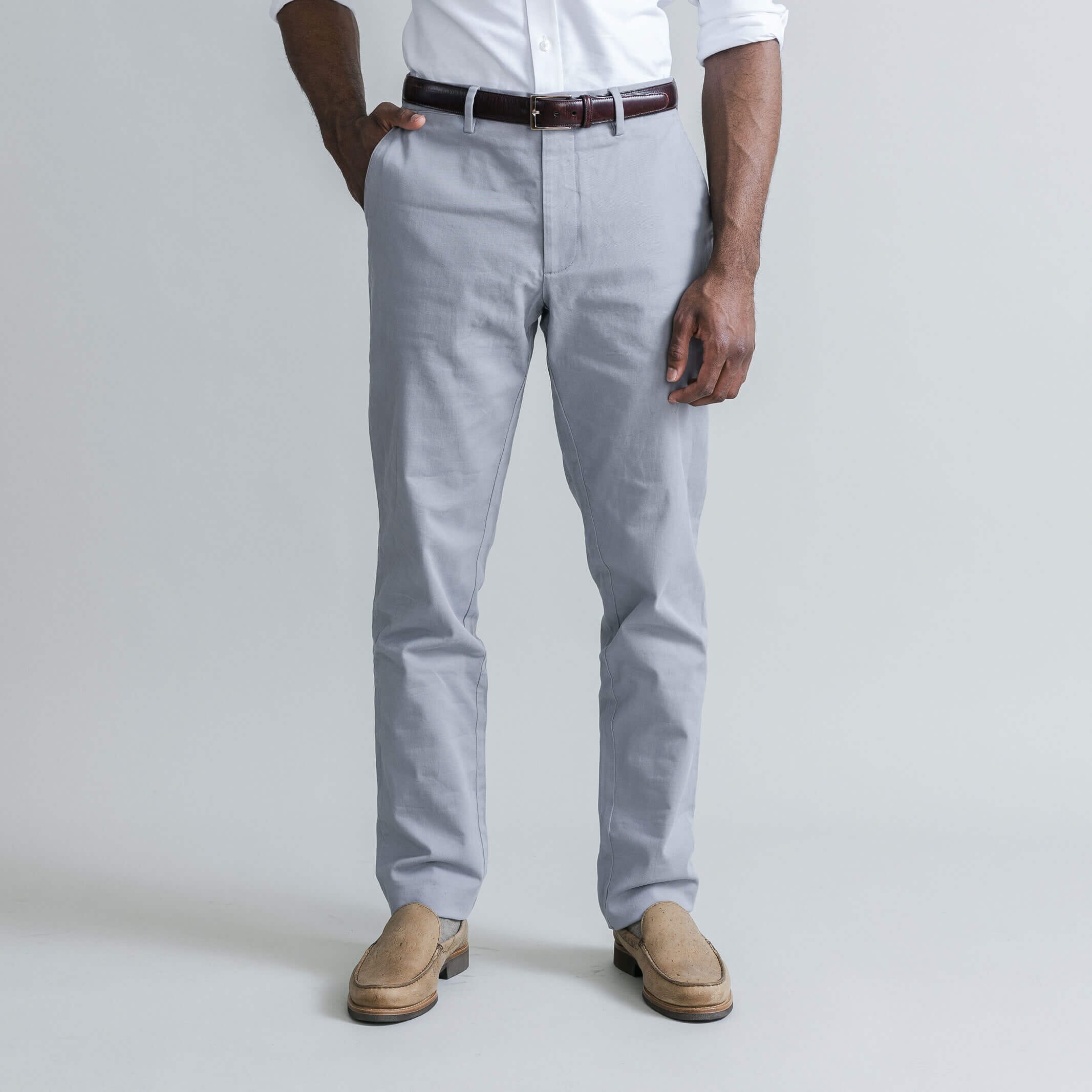 Slate grey chino pants men's Richmond fit - cotton twill custom pant