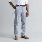 Slate grey chinos detail view - Richmond modern fit cotton