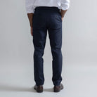 Ledbury Navy All Season Richmond Dress Chino with Side Tabs Custom Pant — back view 