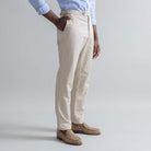 Ledbury Khaki All Season Richmond Dress Chino with Side Tabs Custom Pant — styled outfit view showing polished dress chino look