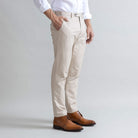 Ledbury Khaki All Season Richmond Dress Chino Custom Pant — side view showing Richmond fit and tailored silhouette
