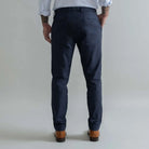 Ledbury Dark Navy Brushed Cotton Richmond Dress Chino Custom Pant — back view 