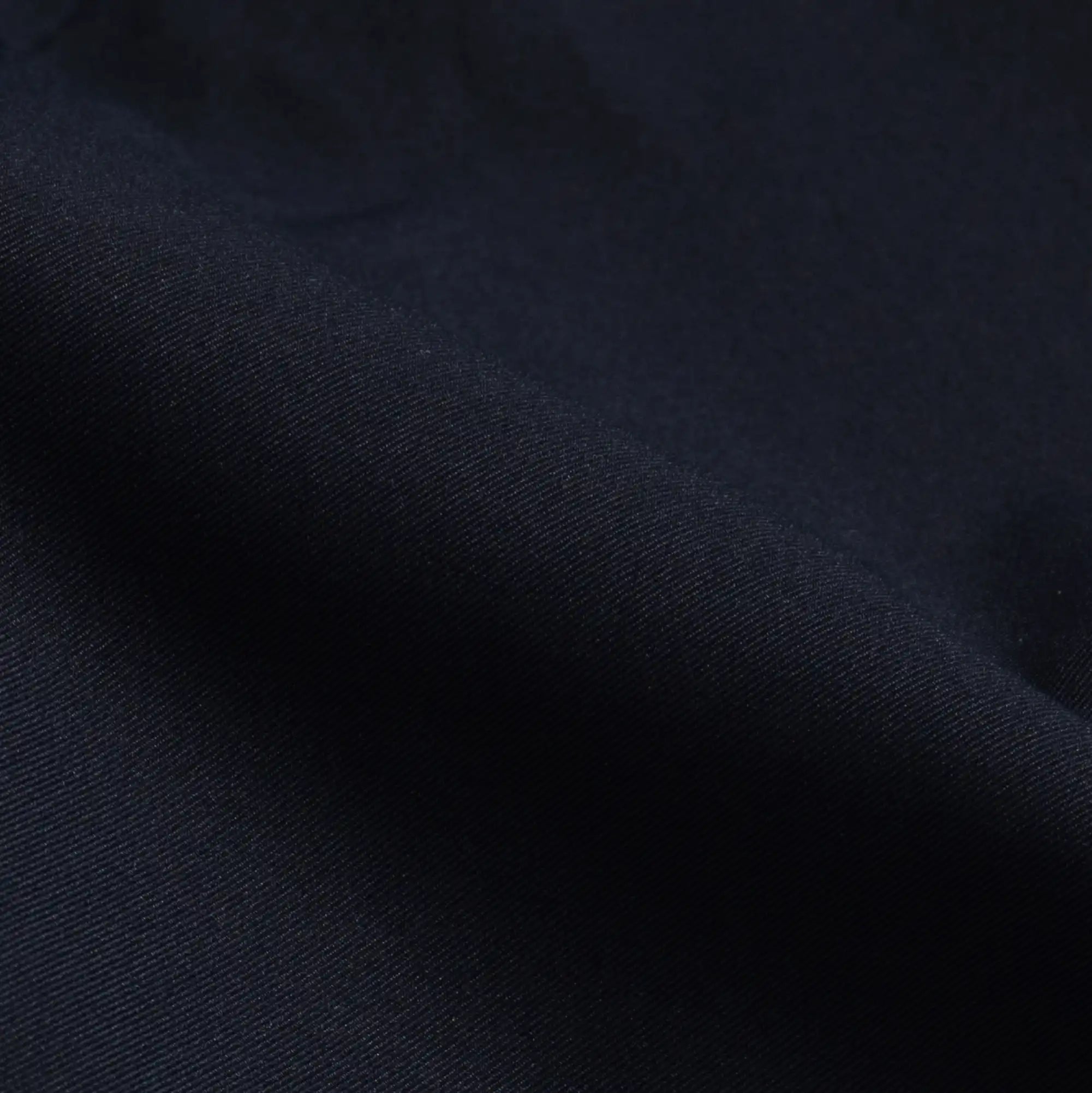 Ledbury Navy Performance Richmond Sport Chino Custom Pant — detail view of lightweight advanced polyester fabric