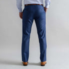 Ledbury Blue Richmond Custom Dress Pant — side view showing Richmond fit and tailored silhouette