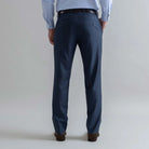 Ledbury Slate Blue Richmond Custom Dress Pant — back view showing clean seat and blind hem detail