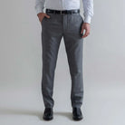 Ledbury Grey Richmond Custom Dress Pant — full front view, 100% wool, made to order in your choice of waist size and inseam