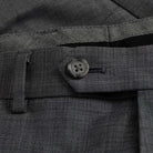 Ledbury Grey Richmond Custom Dress Pant — extended front button closure detail