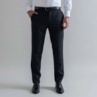 Ledbury Charcoal Richmond Custom Dress Pant — full front view, 100% wool, made to order in your choice of waist size and inseam