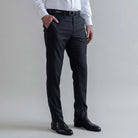 Ledbury Charcoal Richmond Custom Dress Pant — side view showing Richmond fit and tailored silhouette