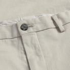 Ledbury Light Khaki Stretch Richmond Chino Custom Pant — waistband construction detail