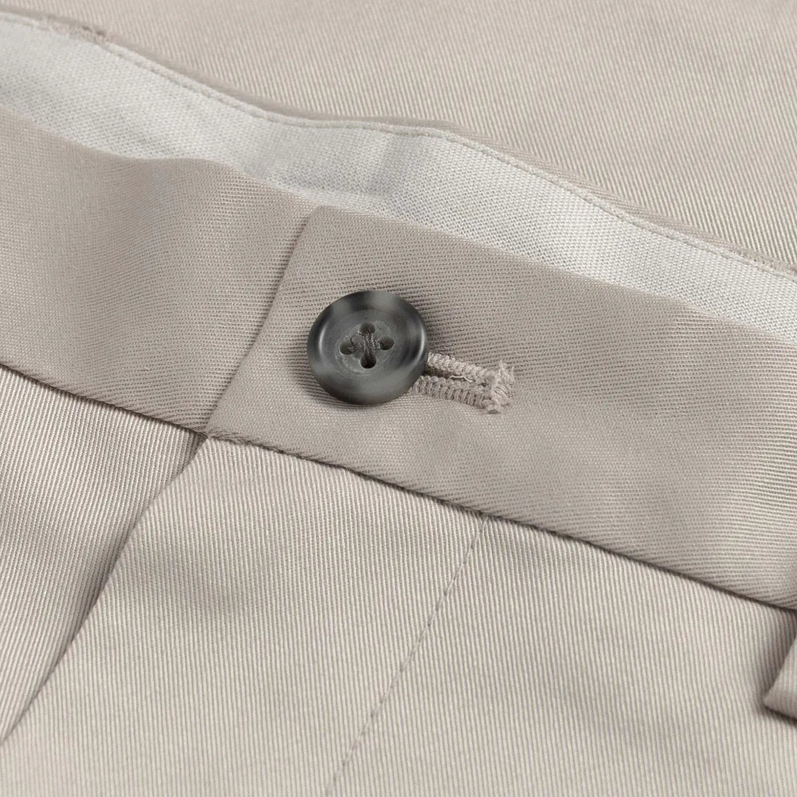 Tan Richmond Summer Chino - lightweight interior waistband close-up flat lay