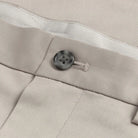 Tan Richmond Summer Chino - lightweight interior waistband close-up flat lay