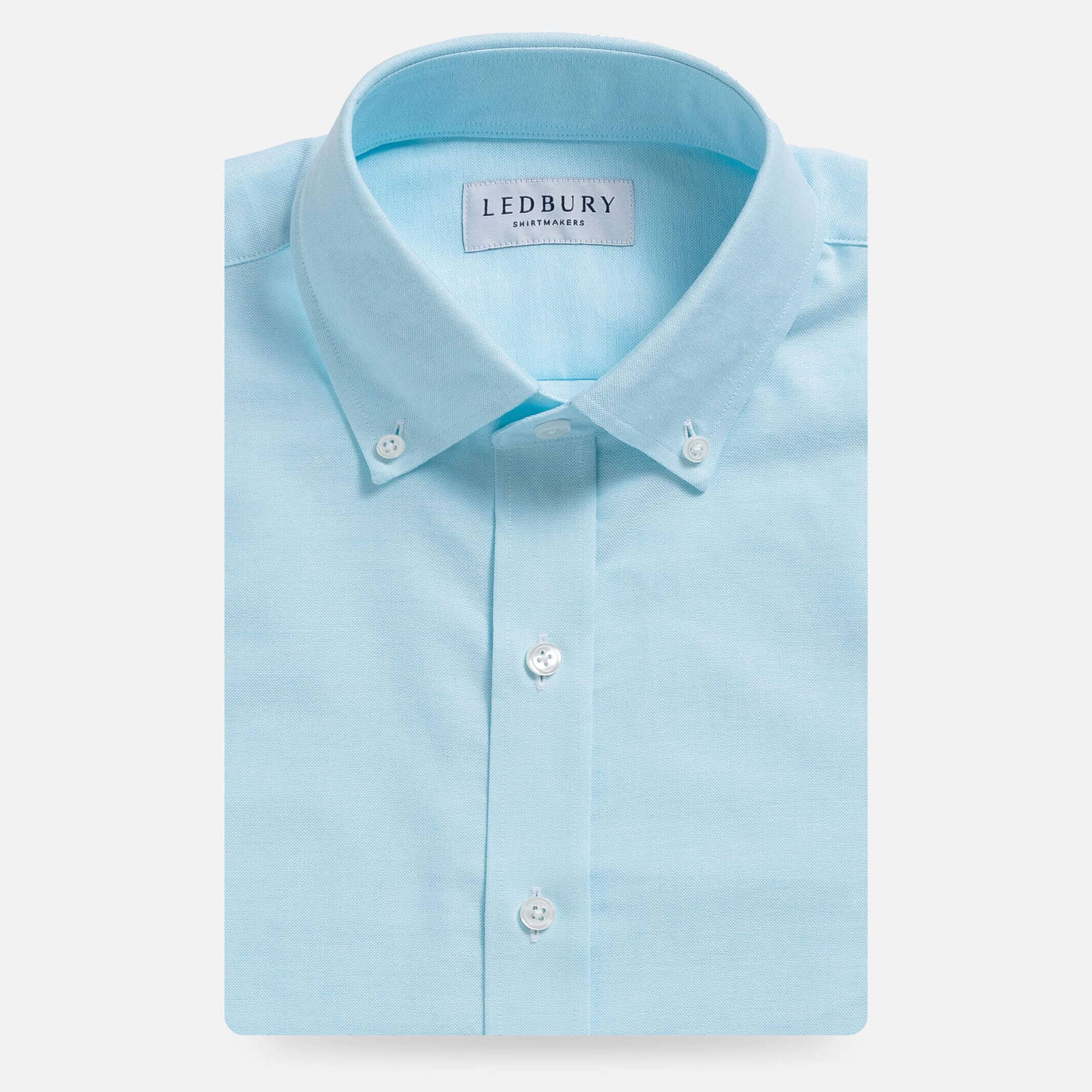The Pool Blue Mayfield Oxford Custom Shirt Custom Dress Shirt- Ledbury