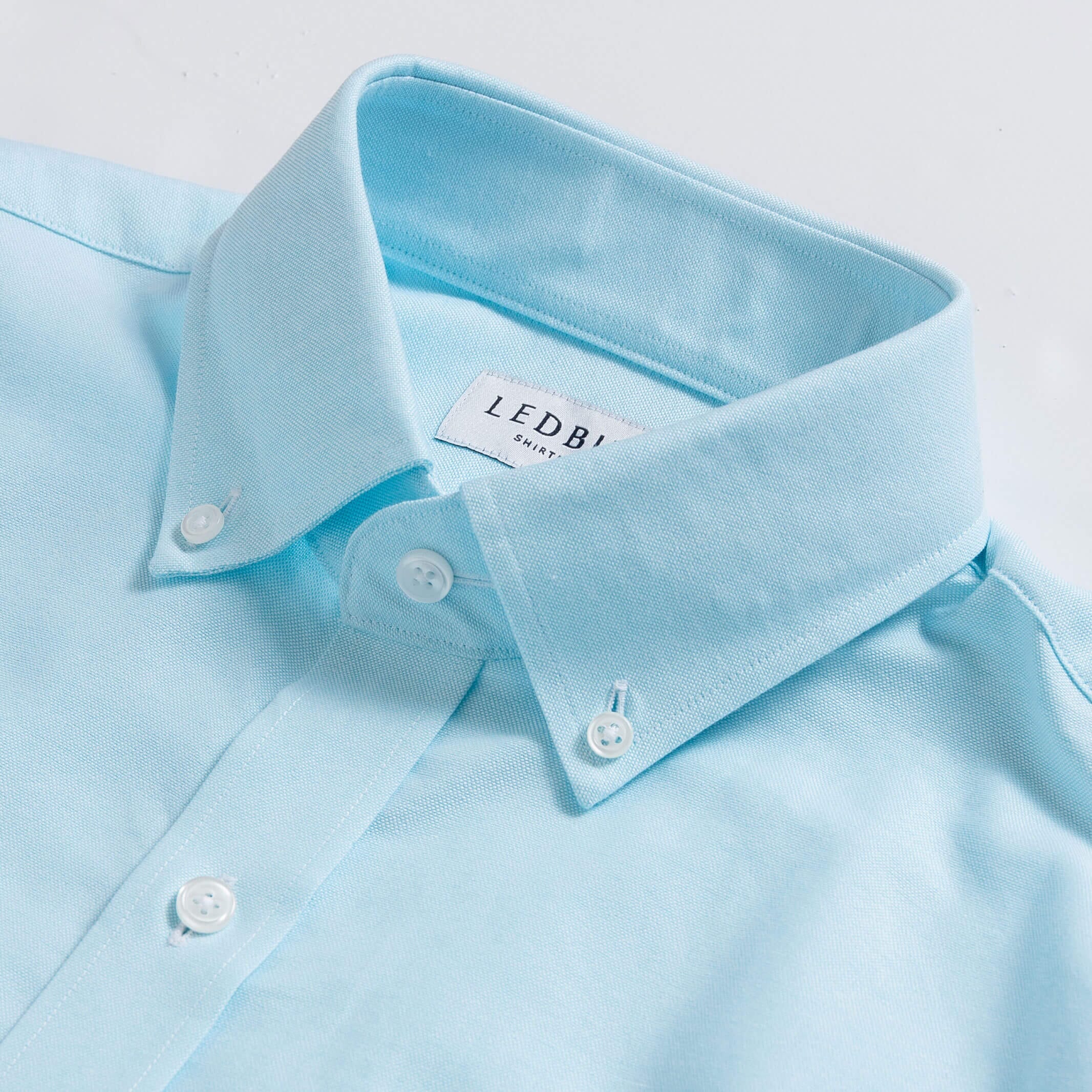 The Pool Blue Mayfield Oxford Custom Shirt Custom Dress Shirt- Ledbury