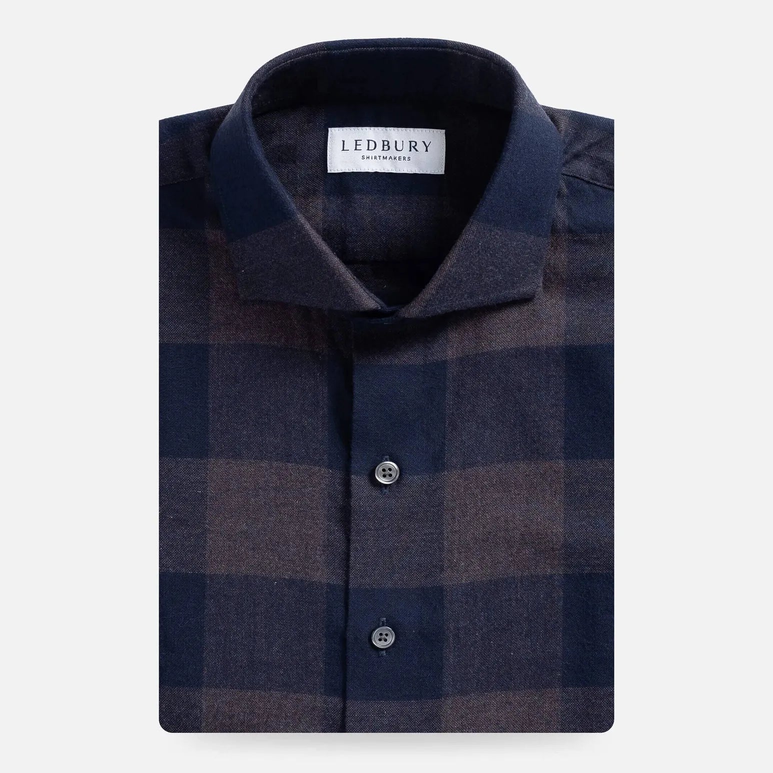 The Navy Kenesaw Flannel Custom Shirt Custom Casual Shirt- Ledbury