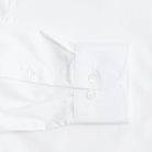 King Fine Twill shirt sleeve detail - white dress shirt with mother-of-pearl buttons