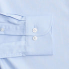 King Fine Twill shirt sleeve detail - light blue dress shirt with mother-of-pearl buttons