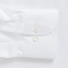 White shirt sleeve and cuff detail - lightweight fine twill custom shirt