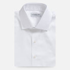 White dress shirt with French placket - lightweight fine twill custom fit