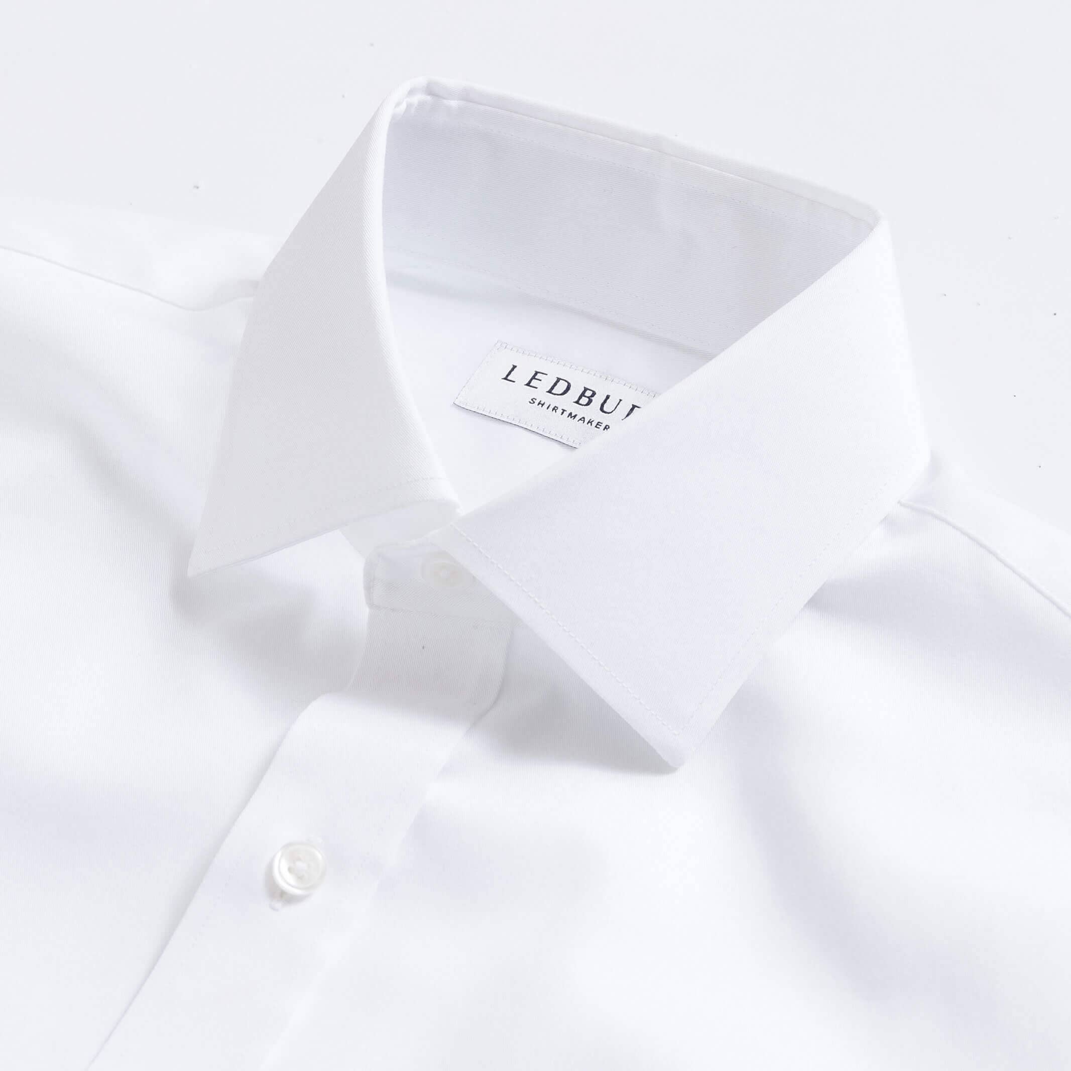White dress shirt collar detail - mid-spread collar on Madison fine twill shirt