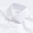White dress shirt collar detail - mid-spread collar on Madison fine twill shirt