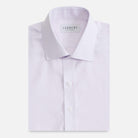 Lavender dress shirt flat lay - lightweight fine twill custom fit shirt