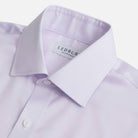 Lavender dress shirt collar detail - ultra-soft fine twill custom shirt