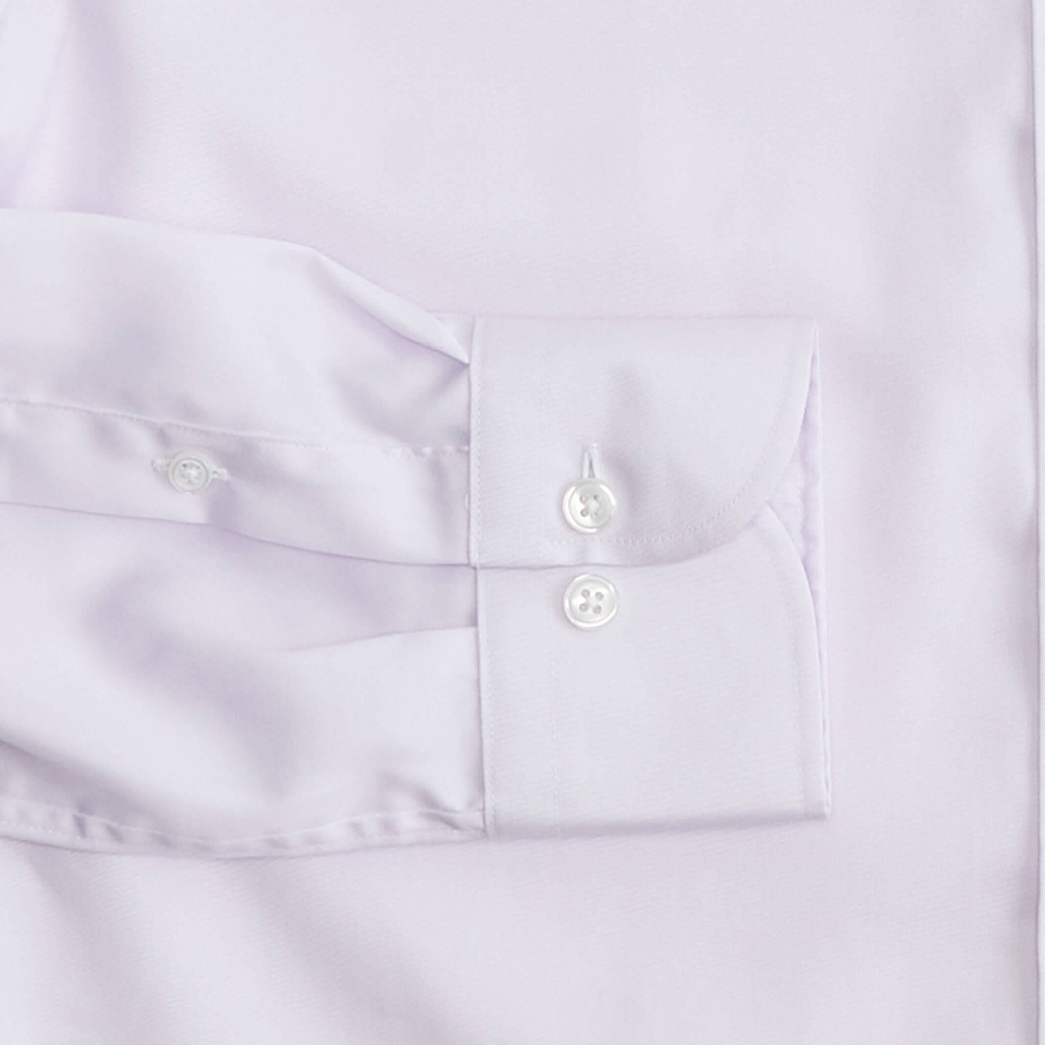 Lavender shirt sleeve and cuff detail - lightweight fine twill dress shirt