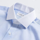 Winchester contrast collar detail - white collar on blue dress shirt