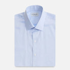 Blue dress shirt with French placket - lightweight fine twill custom fit