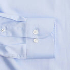 Blue shirt sleeve and cuff detail - lightweight fine twill custom shirt
