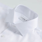 White dress shirt French placket detail - seamless non-iron fine twill