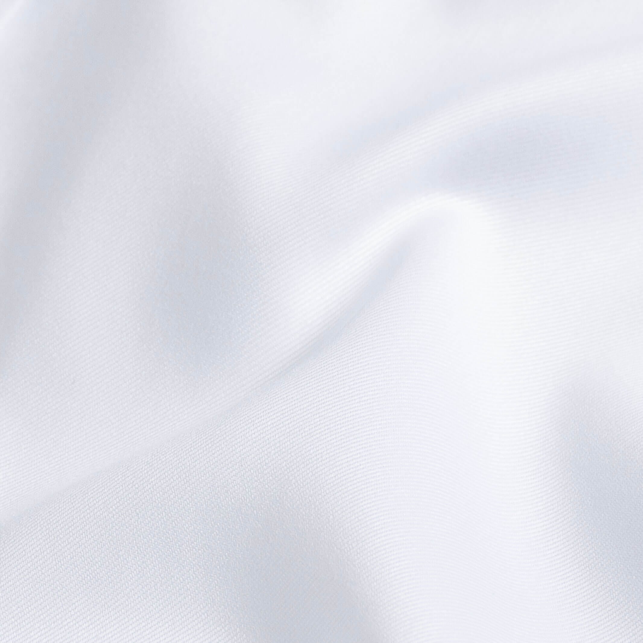 Non-iron fine twill fabric with navy button - wrinkle-resistant white cotton