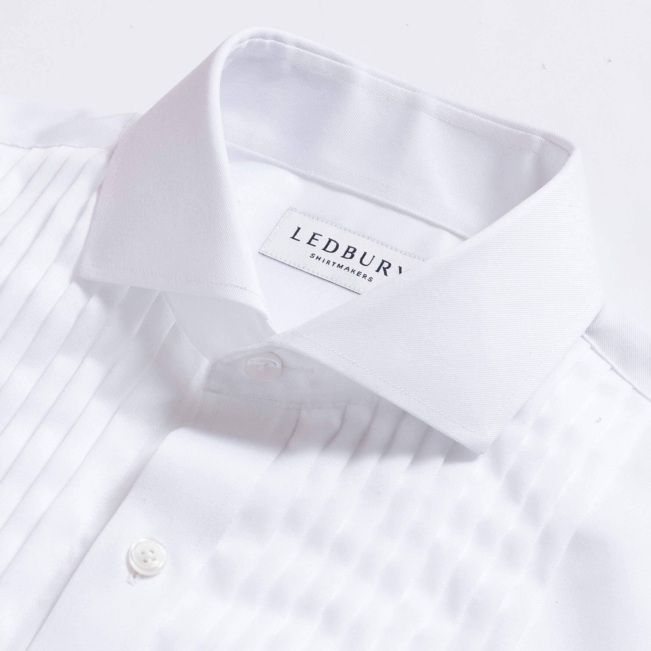 White tuxedo shirt collar detail - wing collar non-iron formal shirt