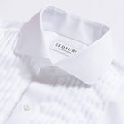 White tuxedo shirt collar detail - wing collar non-iron formal shirt