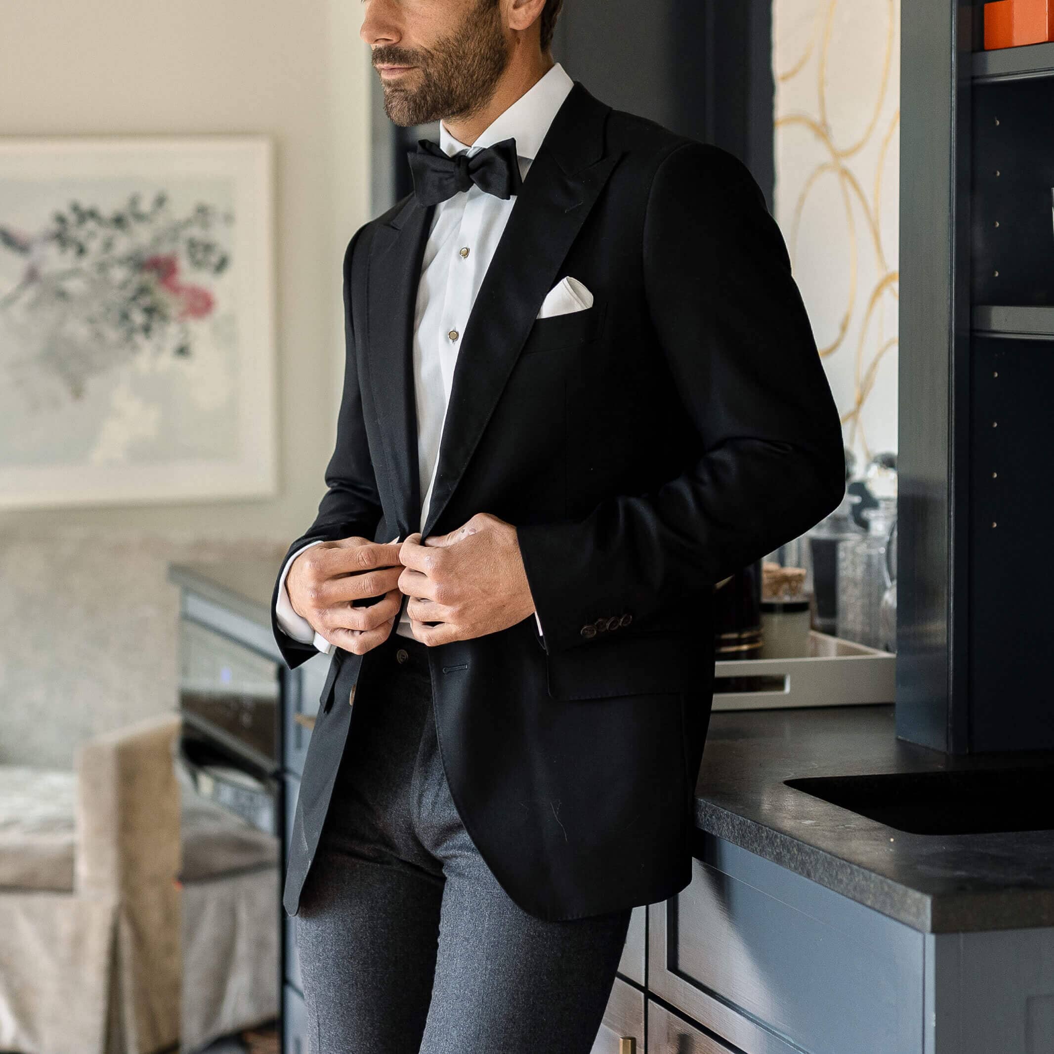 White tuxedo shirt styled for formal event - wrinkle-free non-iron shirt