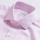 Pink dress shirt collar detail - non-iron fine twill custom shirt
