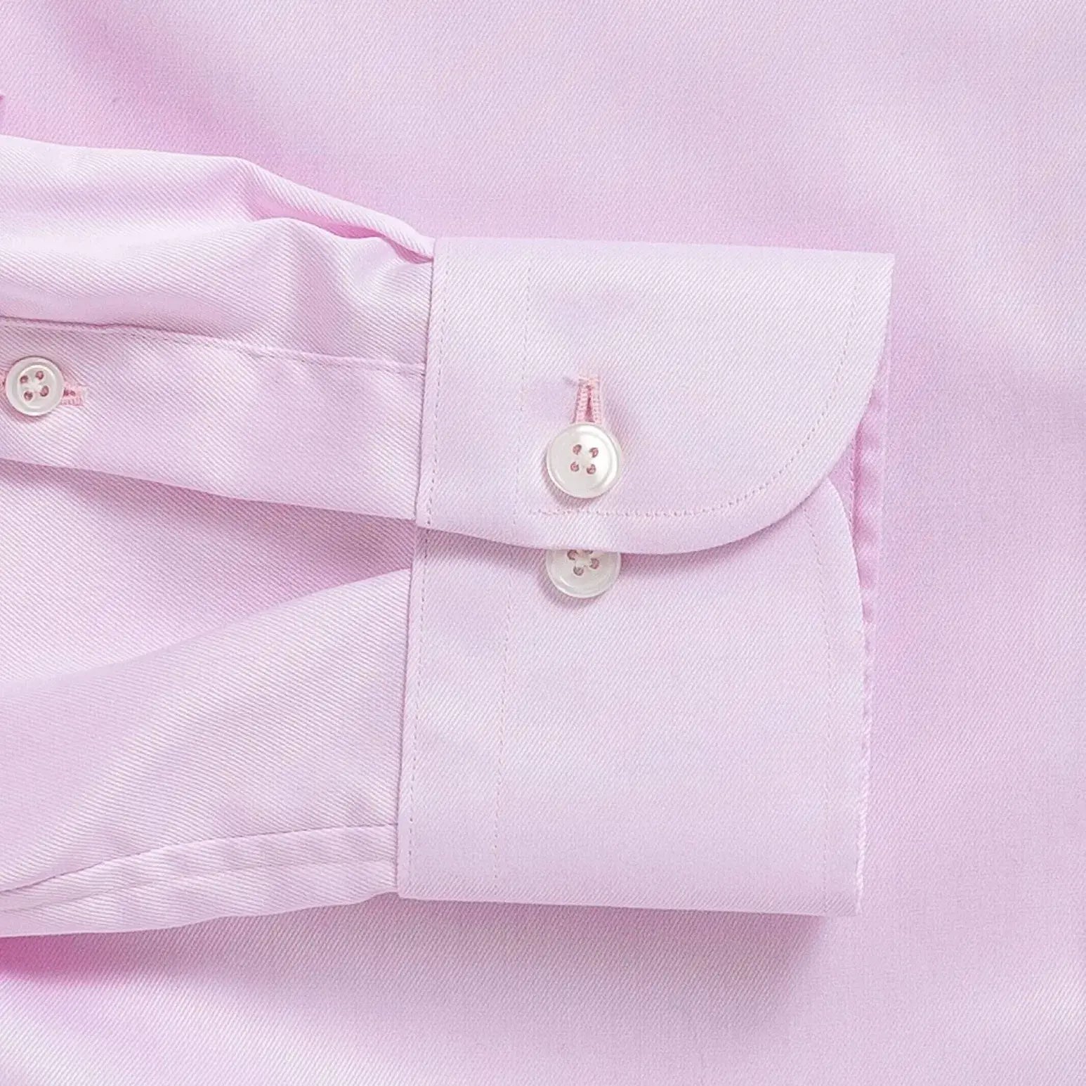 Pink shirt sleeve and cuff detail - non-iron custom dress shirt