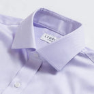 Lavender dress shirt collar detail - non-iron fine twill custom shirt