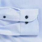 Light blue shirt sleeve with navy button cuff - non-iron custom dress shirt