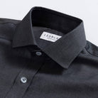 Charcoal dress shirt collar detail - non-iron fine twill custom shirt