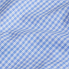 Blue and white gingham fabric close-up - classic dress shirt pattern