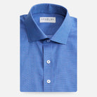 Royal blue textured weave custom dress shirt - Ledbury Caven