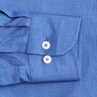 Royal blue Caven dress shirt button and cuff detail 