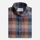 Apricot flannel shirt flat lay - Portuguese flannel custom fit casual shirt