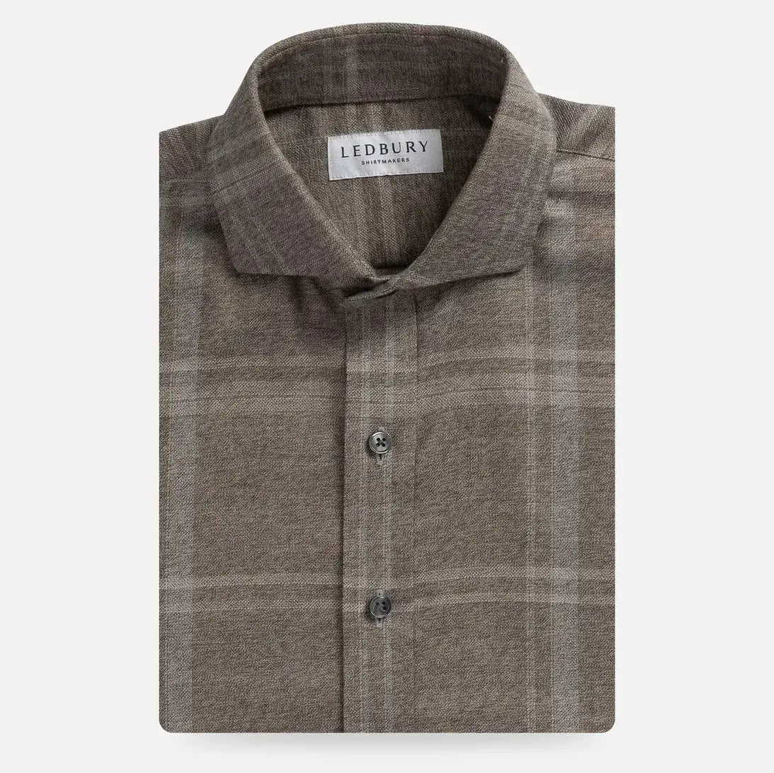 Soft brown flannel shirt flat lay - Portuguese flannel custom fit casual shirt