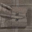 Soft brown flannel shirt sleeve and cuff - brushed mid-weight twill detail
