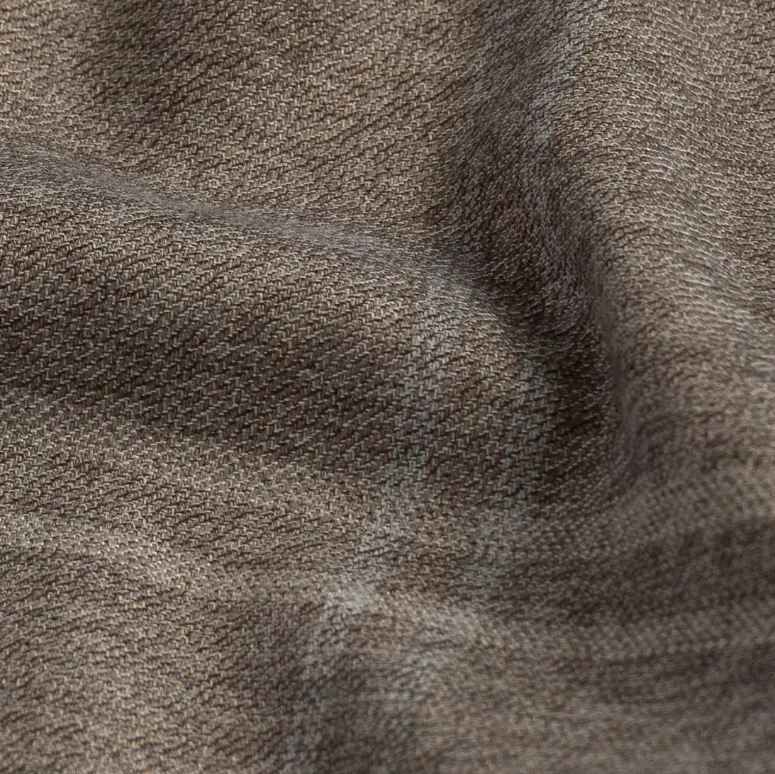 Portuguese flannel fabric in soft brown - brushed cotton twill texture