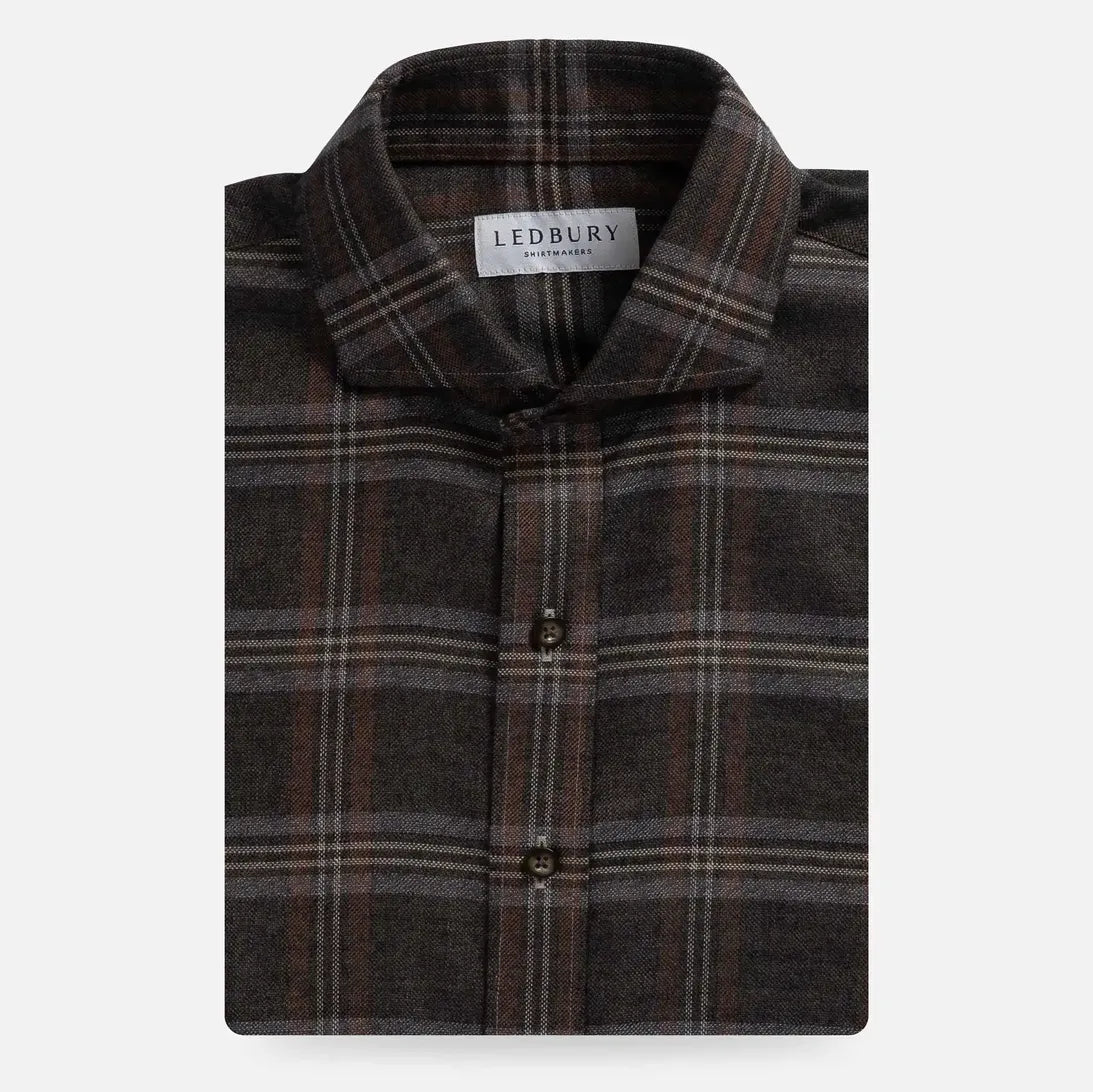 Hickory flannel shirt flat lay - Portuguese flannel custom fit casual shirt